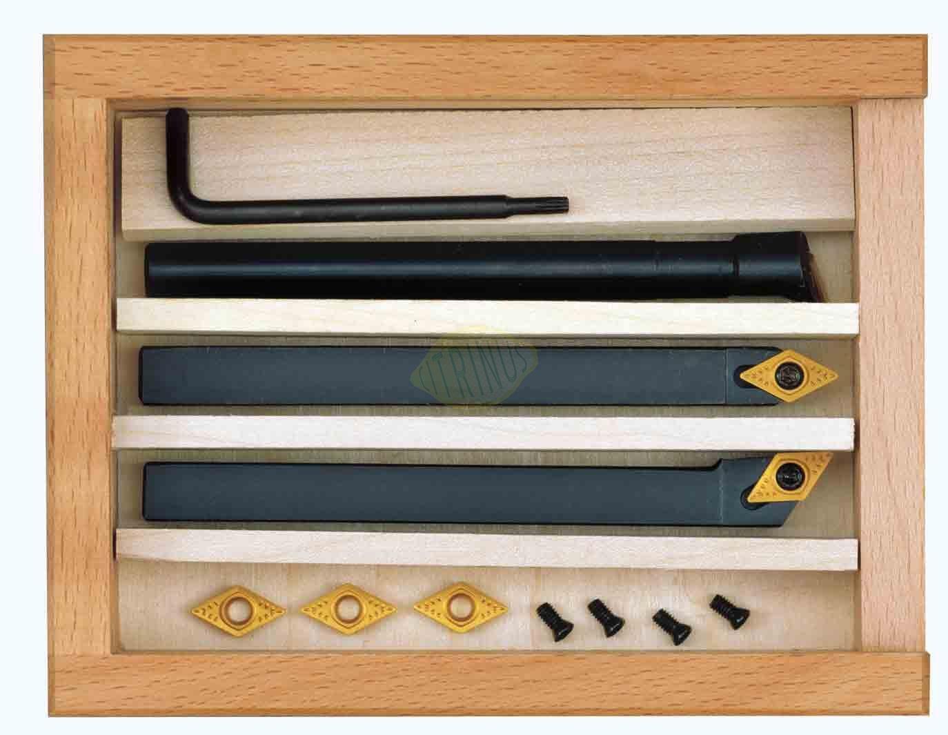 Conjunto de 3 ferros de corte com pastilhas em Tungsténio 10x10x90mm Conjunto de 3 ferros de corte com pastilhas em Tungsténio 10x10x90mm